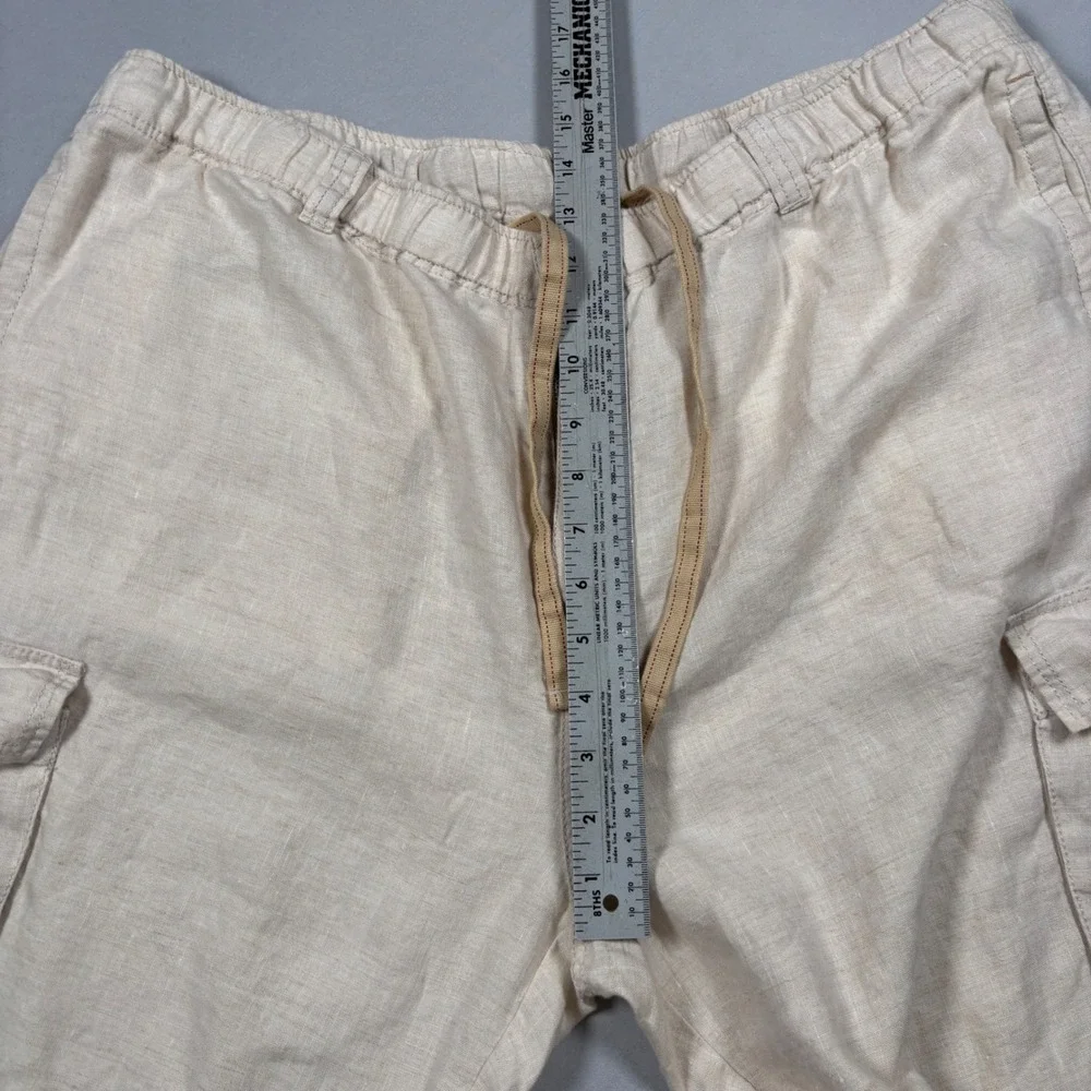 Tommy Bahama 100% Linen Cargo Pants Mens XXL Beige Relax Drawstring Waist